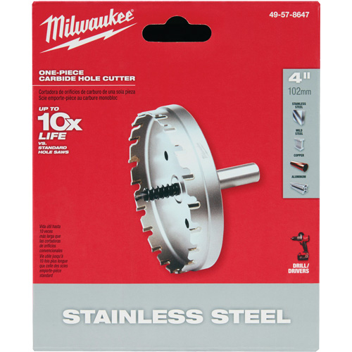 Scies-cloches au carbure monobloc, 4", Profondeur de la coupe de 3/16" MAS Chibougamau