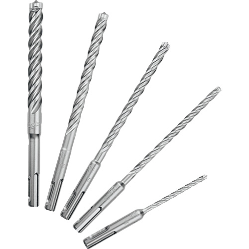 Trousse de forets &agrave; 4 cannelures pour perceuse &agrave; percussion MX4, 5 morceaux, Carbure MAS Chibougamau