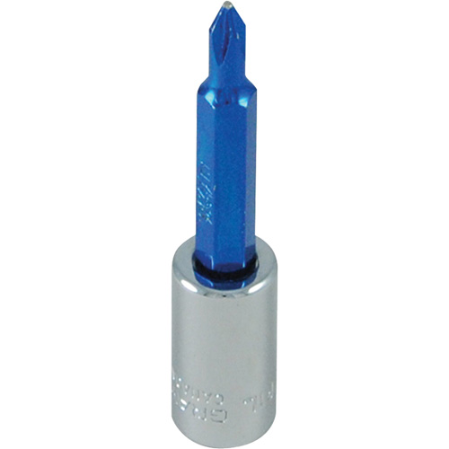 Douille tournevis &agrave; embout bleu, Phillips, #1, Prise 1/4" MAS Chibougamau
