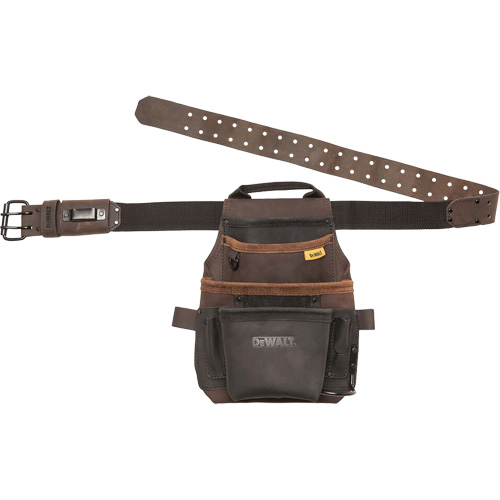 Poche &agrave; outils et ceinture, Porte-outil multiple, Cuir, 12 Poches MAS Chibougamau