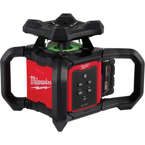 M18 Green Interior Rotary Laser Level Kit with Remote/Receiver & Wall Mount Bracket, 1000' (304.8 m) MAS Chibougamau