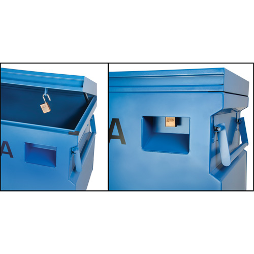 Coffre &agrave; outils de chantier, 48" x 24" x 27-3/5", Acier, Bleu MAS Chibougamau