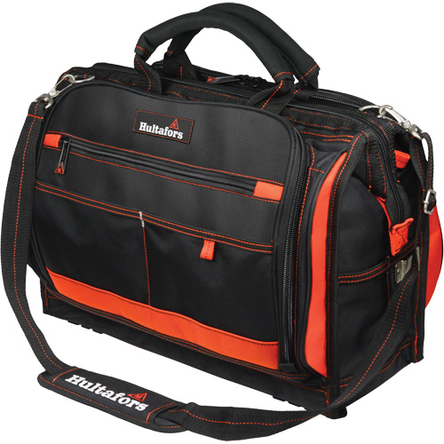 18" Multi-Compartment Tool Carrier, Ballistic Polyester, 50 Pockets, Black/Red MAS Chibougamau