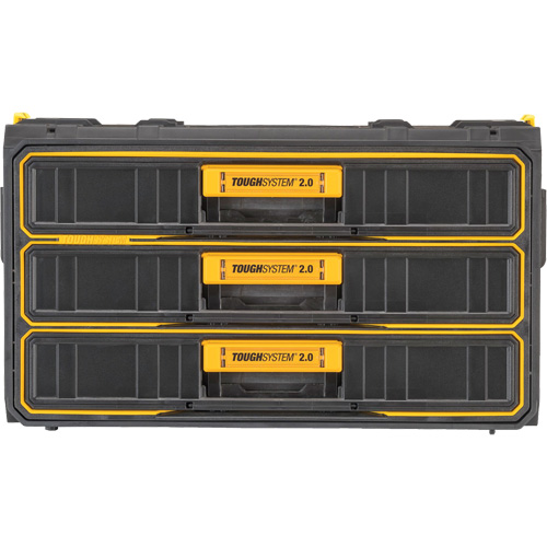 Unit&eacute; &agrave; trois tiroirs ToughSystem 2.0, 21-4/5" x 12-3/10" x 12-3/5", Noir/Jaune MAS Chibougamau