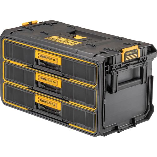Unit&eacute; &agrave; trois tiroirs ToughSystem 2.0, 21-4/5" x 12-3/10" x 12-3/5", Noir/Jaune MAS Chibougamau