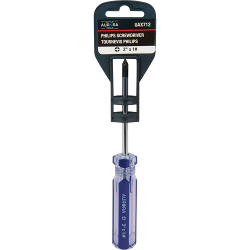 Blue Transparent Striped Philips Screwdriver, #1, Plastic Handle MAS Chibougamau