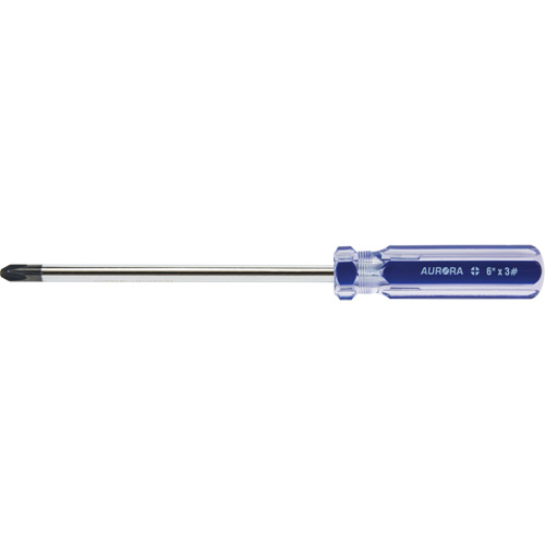 Tournevis Philips bleu transparent avec bandes, #3, Prise Plastique MAS Chibougamau