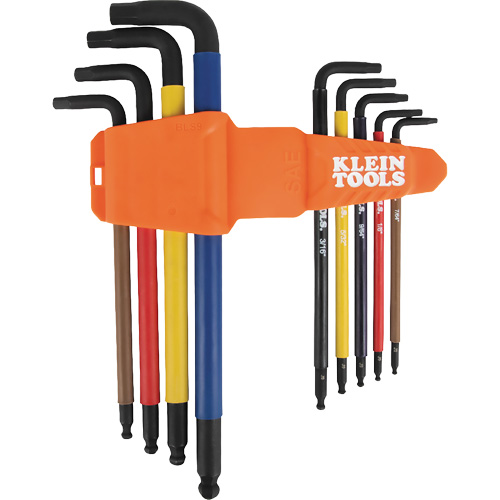 Jeu de cl&eacute; hex de style L extra longues et chromocod&eacute;es avec support, 9 mcx, Imp&eacute;rial MAS Chibougamau