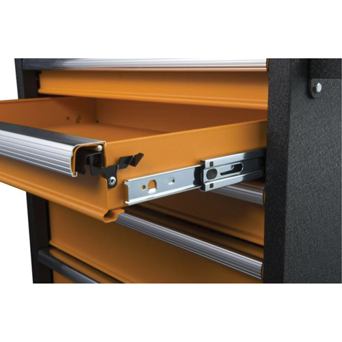 Armoire roulante pour outils s&eacute;rie GSX, 6 tiroirs, 36" la x 18-1/5" p x 37-2/5" h, Noir/Orange MAS Chibougamau
