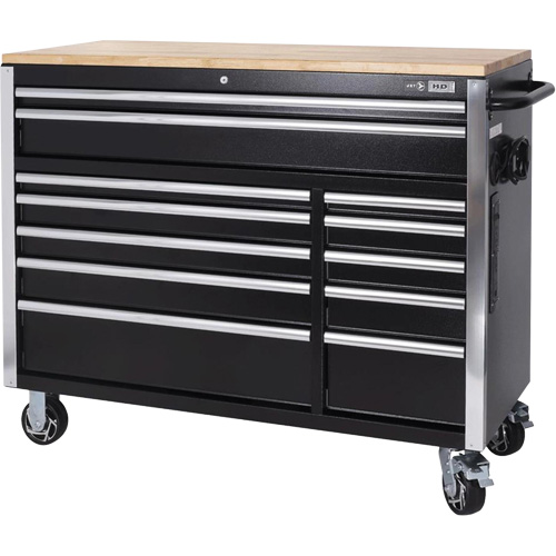 HDRC5212 HD Series Roller Cabinet, 12 Drawers, 51-1/4" W x 21" D x 40-3/10" H, Black MAS Chibougamau