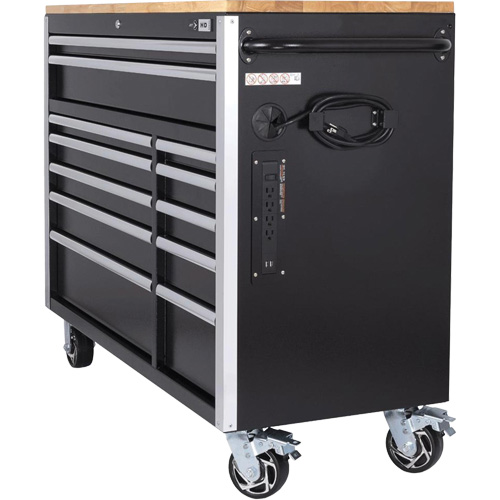 HDRC5212 HD Series Roller Cabinet, 12 Drawers, 51-1/4" W x 21" D x 40-3/10" H, Black MAS Chibougamau