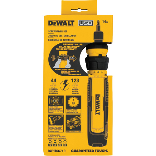 14-Piece Cordless Screwdriver Set with FLEXDRIVE Control, 4 V, 44 in-lbs/5 Nm Max. Torque MAS Chibougamau
