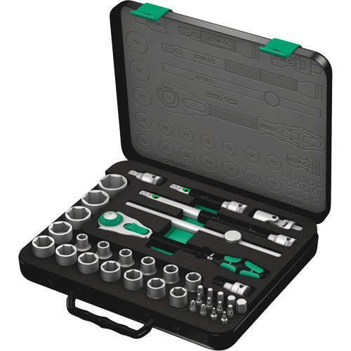 8100 SC 2 Zyklop Speed Ratchet Set, 37 Pcs, 3/8" Drive Size MAS Chibougamau