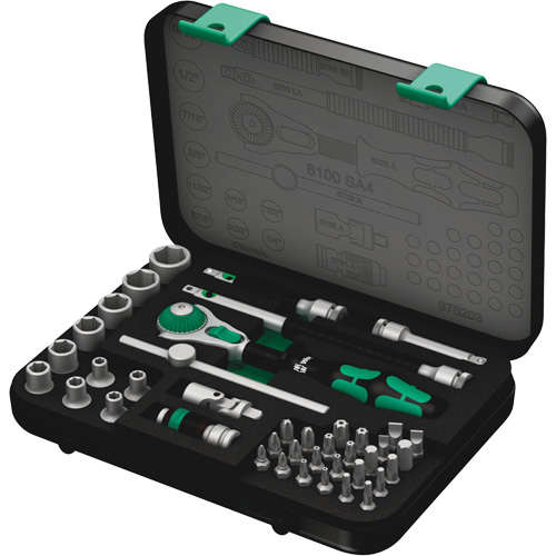 8100 SA 4 Zyklop Speed Ratchet Set, 41 Pcs, 1/4" Drive Size MAS Chibougamau