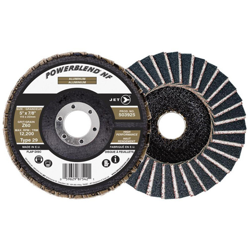 Disque &agrave; lamelles POWERBLEND NF, 5" x 7/8", Type 29, Grain Z60, Alumine de zirconium MAS Chibougamau
