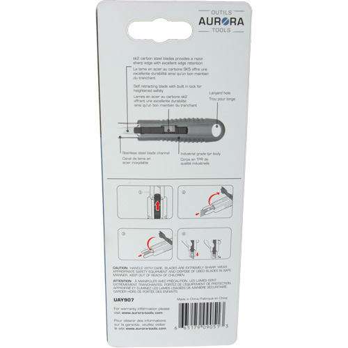 Standard-Duty Retractable Safety Knife, Stainless Steel, Rubber Handle MAS Chibougamau
