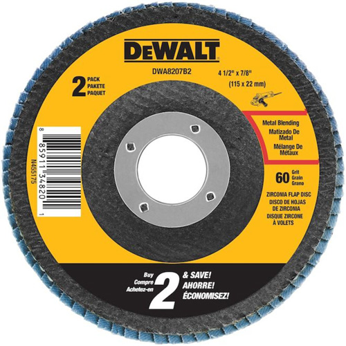 ELITE SERIES Flap Disc, 4-1/2" x 7/8", Type 29, 60 Grit, Zirconia Alumina MAS Chibougamau