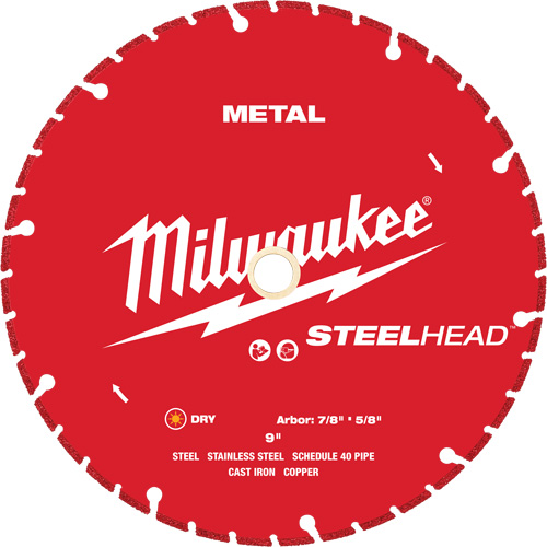 STEELHEAD Cutting Diamond Blade, 9", Metal Use MAS Chibougamau