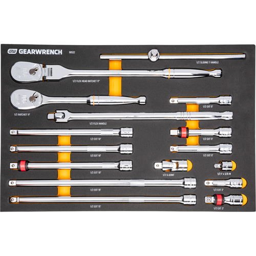 1/2" 90-Tooth Ratchet & Drive Tool Set with Foam Storage Tray MAS Chibougamau