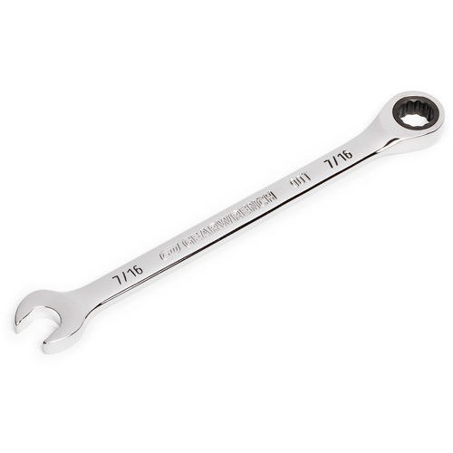 90-Tooth Ratcheting Combination Wrench, 12 Point, 7/16", Chrome Finish MAS Chibougamau