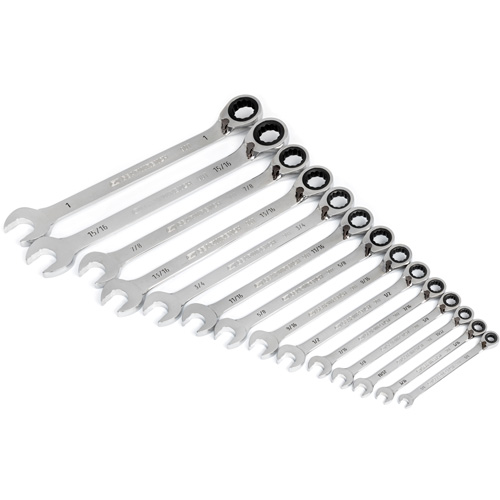 90-Tooth 12 Point SAE Reversible Ratcheting Wrench Set, Ratcheting Combination, 14 Pieces, Imperial MAS Chibougamau