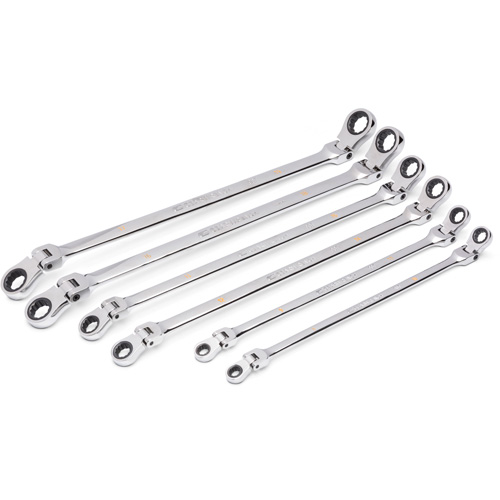 90-Tooth 12 Point Metric GearBox Double Ratcheting Wrench Set, Flex Head, 6 Pieces, Metric MAS Chibougamau