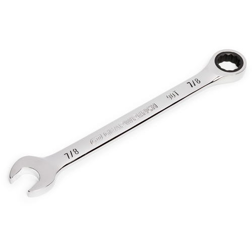 90-Tooth Ratcheting Combination Wrench, 12 Point, 7/8", Chrome Finish MAS Chibougamau