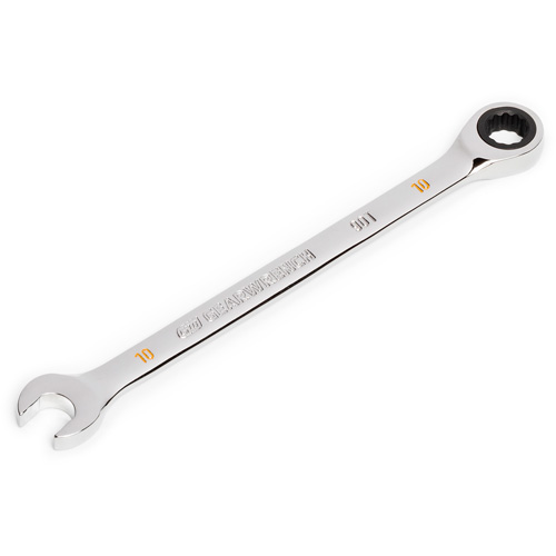 90-Tooth Ratcheting Combination Wrench, 12 Point, 10 mm, Chrome Finish MAS Chibougamau