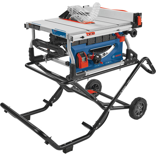 Jobsite Table Saw with Gravity-Rise Wheeled Stand, 120 V, 15 A, 3800 RPM MAS Chibougamau