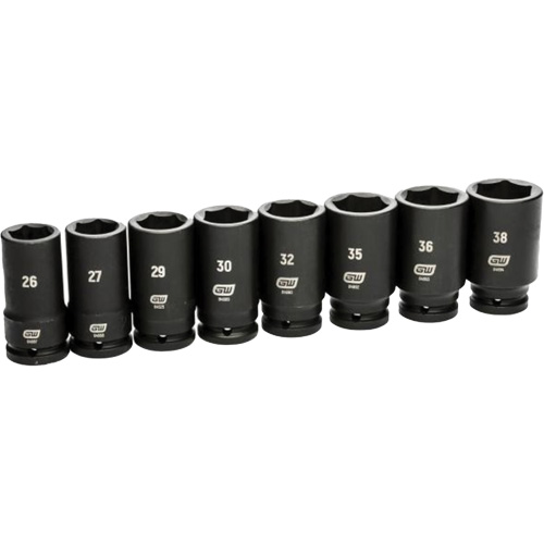 Jeu de douilles SAE &agrave; 6 pans, 8 Mcx, Chocs, Prise de 3/4", Profond MAS Chibougamau