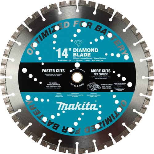 General Purpose Thin Kerf Diamond Blade, 14", Brick/Concrete/Stone Use MAS Chibougamau