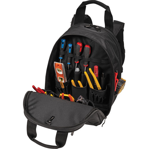 Phantom Collection 36-Pocket Tool Backpack, 11" L x 14-1/2" W, Black, Ballistic/Polyester MAS Chibougamau