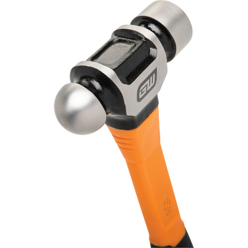Ball Pein Hammer, 24 oz. Head Weight, Plain/Polished Face, Fibreglass Handle MAS Chibougamau
