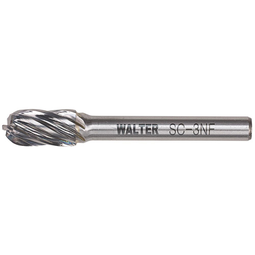 Double Cut Cylindrical Round Nose Carbide Burr, 1/2" Dia., 1" Depth of Cut MAS Chibougamau