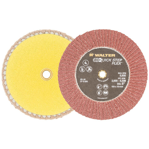 Disque &agrave; lamelles QUICK-STEP FLEX, 6" x Type 29, Grain 60, Oxyde d'aluminium MAS Chibougamau