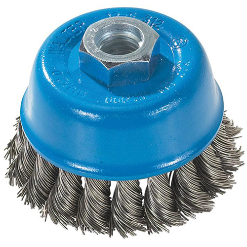 Knot-Twisted Wire Cup Brush, 3" Dia. x M14 Arbor MAS Chibougamau