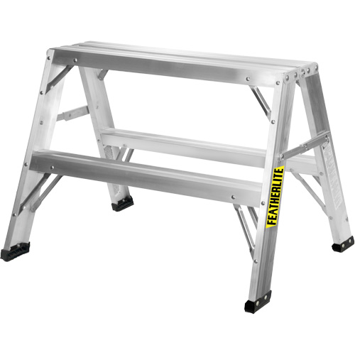 Industrial-Duty Sawhorse, 2' H x 31.9375" W x 23.50" D, 300 lbs. Capacity, Aluminum MAS Chibougamau