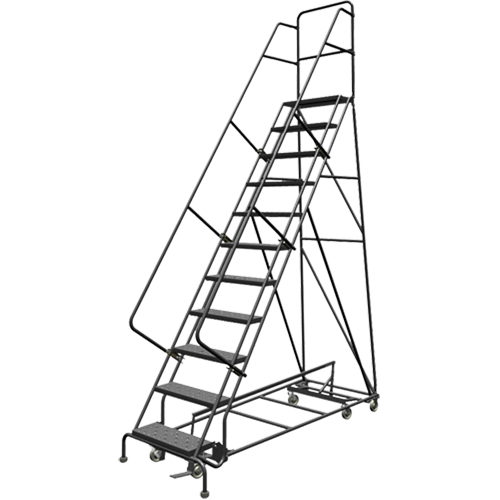 All Directional Rolling Ladder, 11 Steps, 24" Step Width, 110" Platform Height, Steel MAS Chibougamau