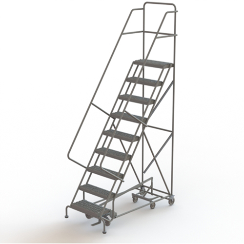 &eacute;chelles roulantes multidirectionnelles, 9 marches, Largeur de la marche 24", Hauteur de la plateforme 90", Acier MAS Chibougamau