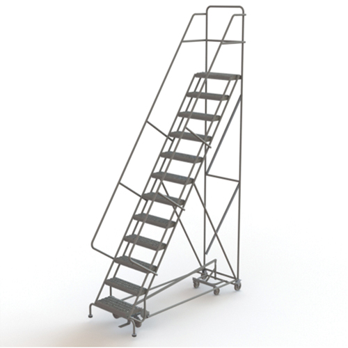 All Directional Rolling Ladder, 12 Steps, 24" Step Width, 120" Platform Height, Steel MAS Chibougamau