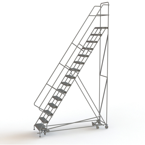 &eacute;chelles roulantes multidirectionnelles, 15 marches, Largeur de la marche 24", Hauteur de la plateforme 150", Acier MAS Chibougamau