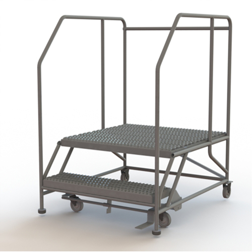 Plateforme de travail mobile, Acier, 2 Marches, 20" ha, 36" p, 36" Marche, Stri&eacute; MAS Chibougamau