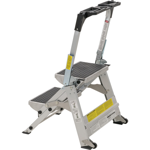 &eacute;chelle escabeau avec roues pivotantes, 2 marches, 23" x 21" x Hauteur 34,50" MAS Chibougamau