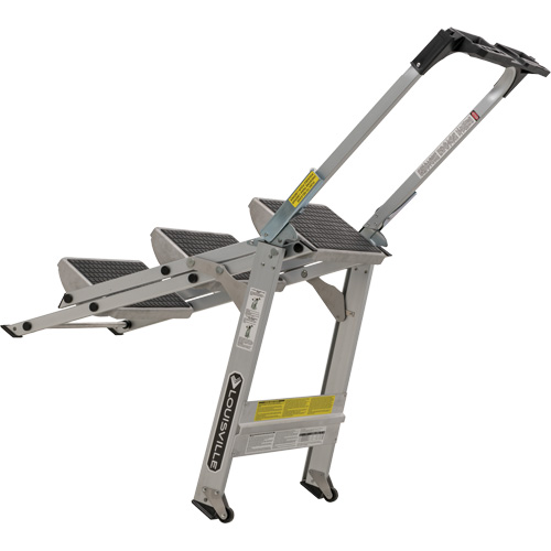 &eacute;chelle escabeau avec roues pivotantes, 3 marches, 34" x 22" x Hauteur 50,75" MAS Chibougamau