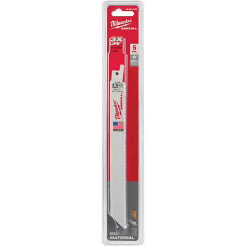 Sawzall&reg; Reciprocating Saw Blade, Bi-Metal, 10-14 TPI, 8" L x 5/8" W MAS Chibougamau