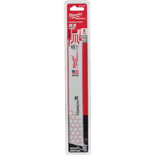 Lames The Torch Sawzall, Bim&eacute;tal, 14 Dents par pouce, 9" lo x 1" la MAS Chibougamau