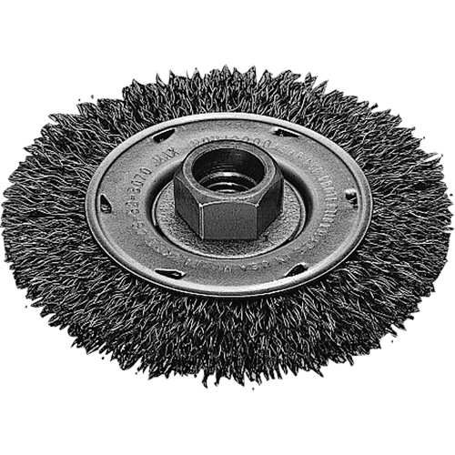 Disque m&eacute;tallique &agrave; fils torsad&eacute;s, Dia. 4", Fils 0,02", Arbre 5/8"-11, Acier inoxydable MAS Chibougamau