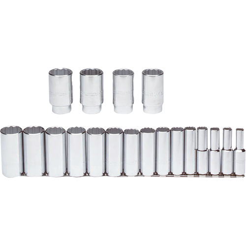 Jeu de douilles, 19 Mcx, Prise de 1/2", Profond MAS Chibougamau
