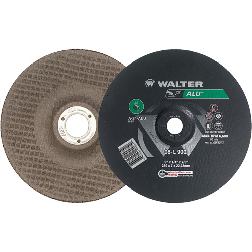 Aluminium Depressed Centre Grinding Wheels, 9" x 1/4", 7/8" Arbor, Type 27 MAS Chibougamau