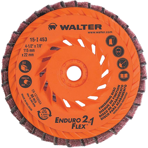 Enduro-Flex 2-in-1 Flap Disc, 4-1/2" x 5/8"-11, 80 Grit, Ceramic MAS Chibougamau
